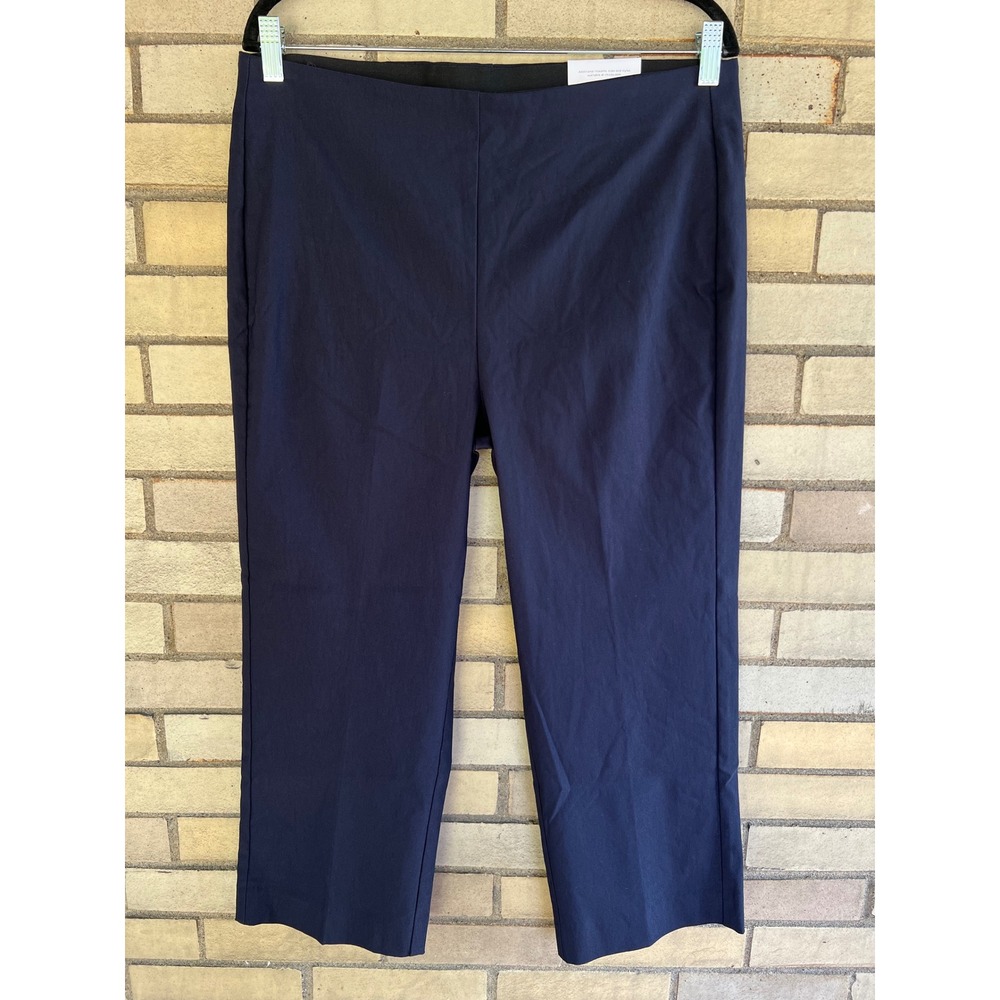 Chicos So Slimming Juliet Straight Crop Pants Navy Blue Size 2 U.S. 12 Large NWT